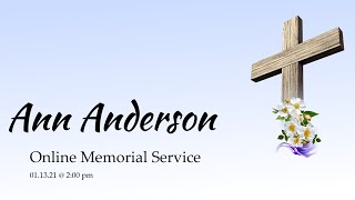 Ann Anderson Memorial Service
