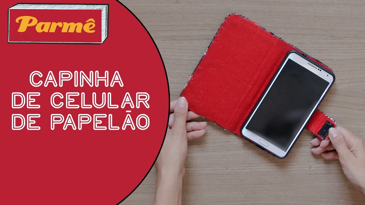 DIY CAPINHA DE CELULAR de PAPELÃO reciclando caixa de pizza