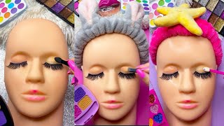 ASMR Makeup Mannequin Head Skincare Satisfying Sounds Video Fast No talk Beauty Glow up
