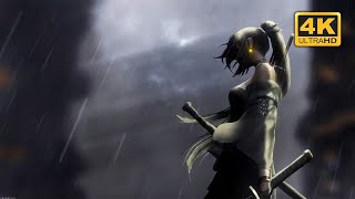 Samurai Girl In The Rain Live Wallpaper 4K screenshot 1