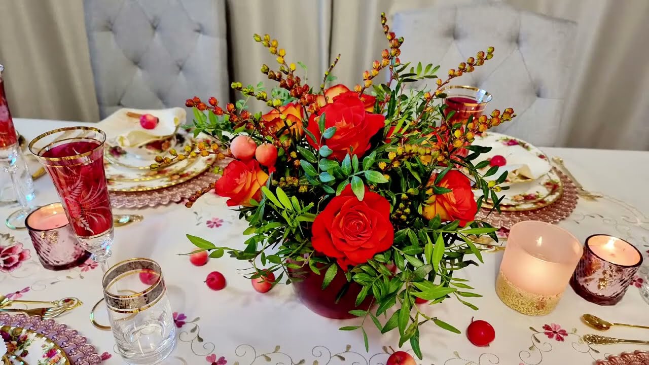 Fall style Birthday table setting   