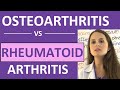 Osteoarthritis vs rheumatoid arthritis nursing  symptoms pathophysiology treatment mnemonic nclex