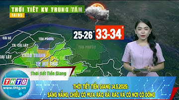 Thời tiết Tiền Giang 14.5.2025: sáng nắng, chiều có mưa rào rải rác và có nơi có dông