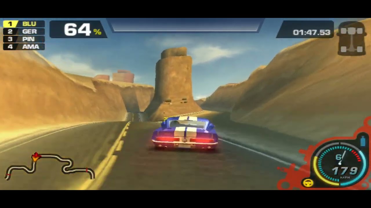 NFS Prostreet PSP - Nevada Highway Event 1 Final Try(PPSSPP HD) - YouTube