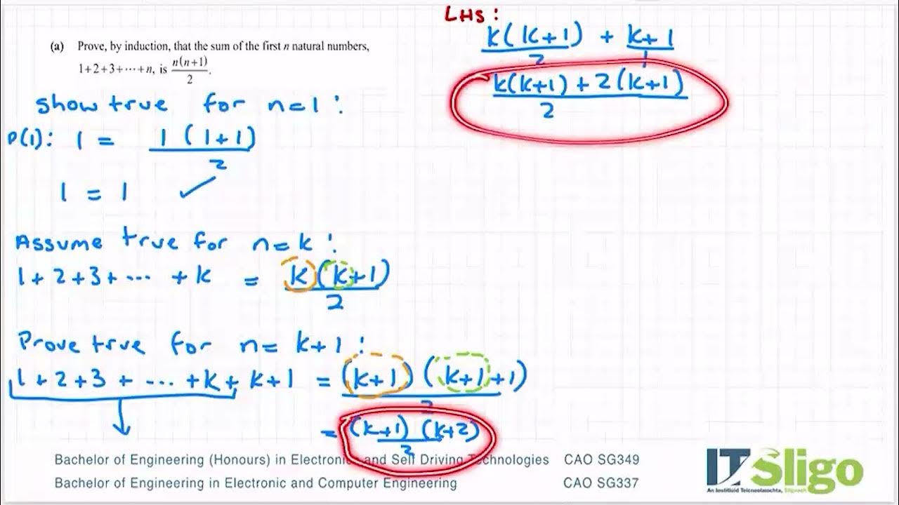 Proof by induction sum of series example 1 Leaving Cert Higher Level