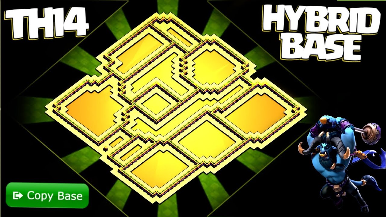 TH14 Trophy & Farming Base Design 2026 - Hybrid Defense for Loot and Trophies! Clash of Clans #1374