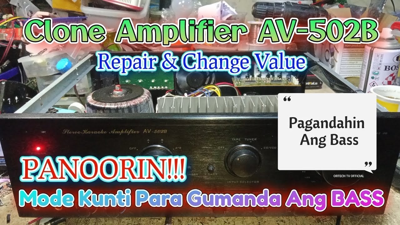 Clone Amplifier AV-502B Repair & Remode Resistor Value #share #repair #upgrade #konzert