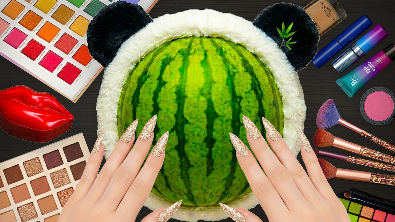 ASMR Makeup on Watermelon (No Talking)