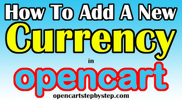 How To Add A New Currency In Opencart - Indian Rupee But Will Work For Any Currency