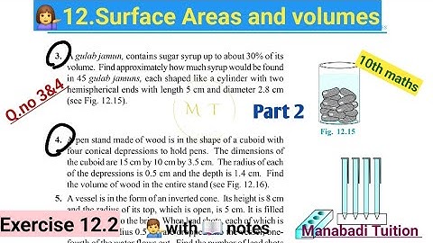 10th class math| Chapter 12| 🤷‍♀️Surface areas and volumes|💁 Exercise 12.2 |Q no 3&4 |CBSE|NCERT|