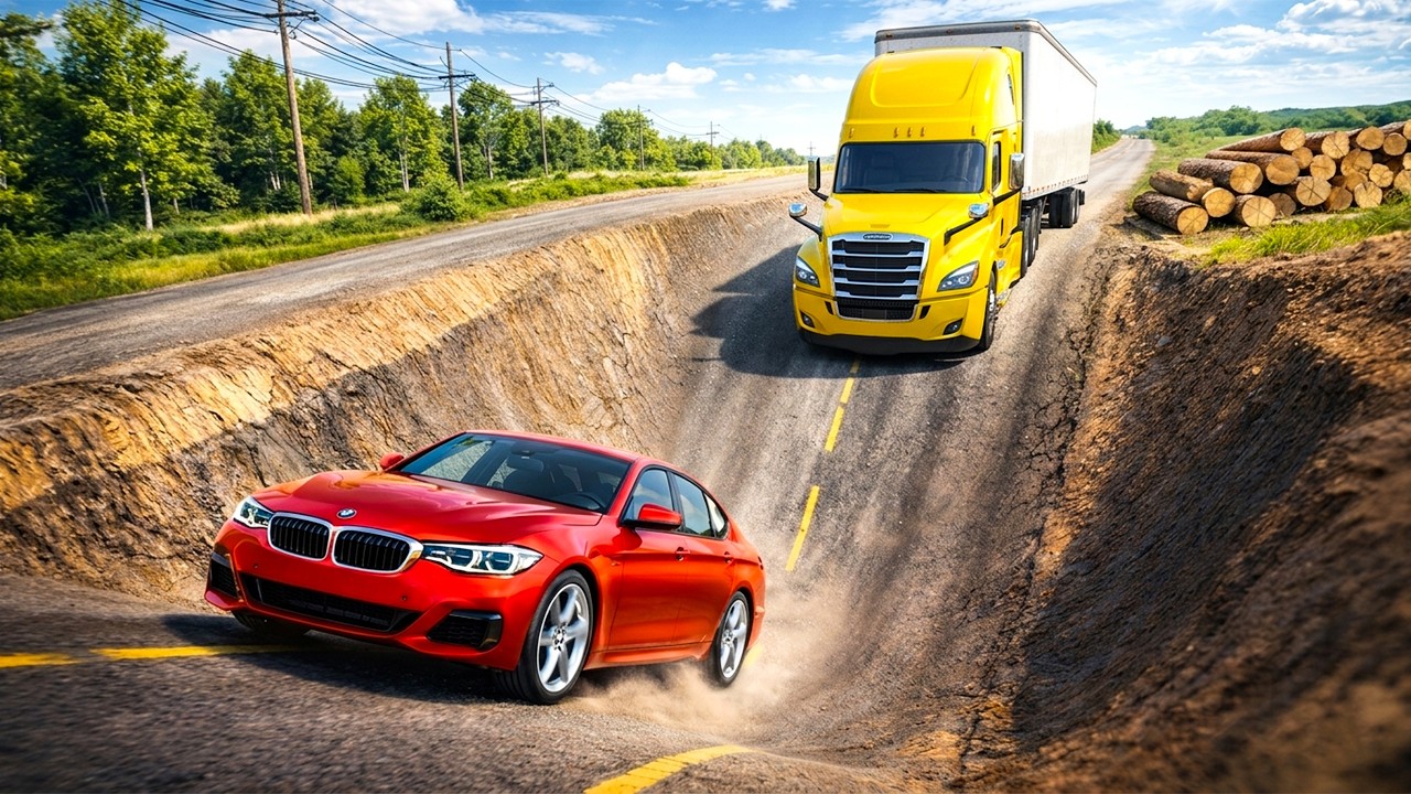 Cars vs Giant Dip Challenge in BeamNG Drive!