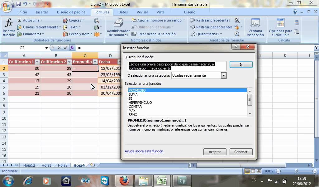 Microsoft Excel 2010, tabla dinamica, promedio YouTube