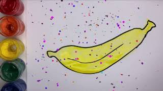 Drawing a picture of a Banana, ارسم صورة موزة, бананның суретін сал,एक केले का चित्र बनाएं,resmi çiz