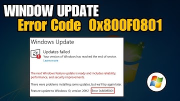How To Fix Windows Update Error 0x800F0801
