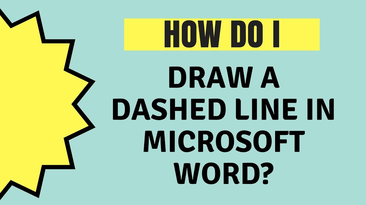 How Do I Draw A Dashed Line In Word YouTube