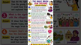 the magic brush our dreams question answer english class 8 english poorvi ncert book