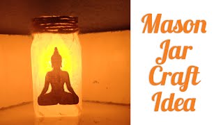 Easy Mason Jar Craft Idea | Glass Jar Decoration Ideas #masonjarcraft #jardecorationidea #diy