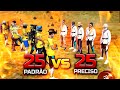 25 PRECISOS EM MIRA VS 25 PADRÕES NO FREE FIRE!! A 3 GUERRA MUNDIAL.