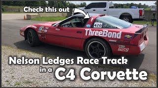 Red C4 Corvette at Nelson Ledges Race Track