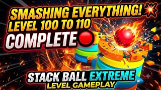 SMASHING EVERYTHING💥! Level 100 to 110 complate 🔴 Stack Ball Extreme Level Gameplay screenshot 3