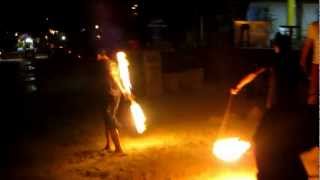 Thai fire spinners