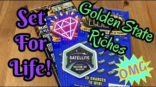 Set for Life & Golden State Riches Tickets‼️ California Lottery Scratchers🤞🍀🍀🍀