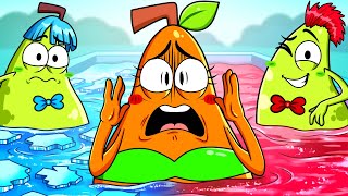 El Chico De Fuego Y El Chico De Hielo Aman A Liza Desafío Rojo Vs. Azul De La Pareja Pera