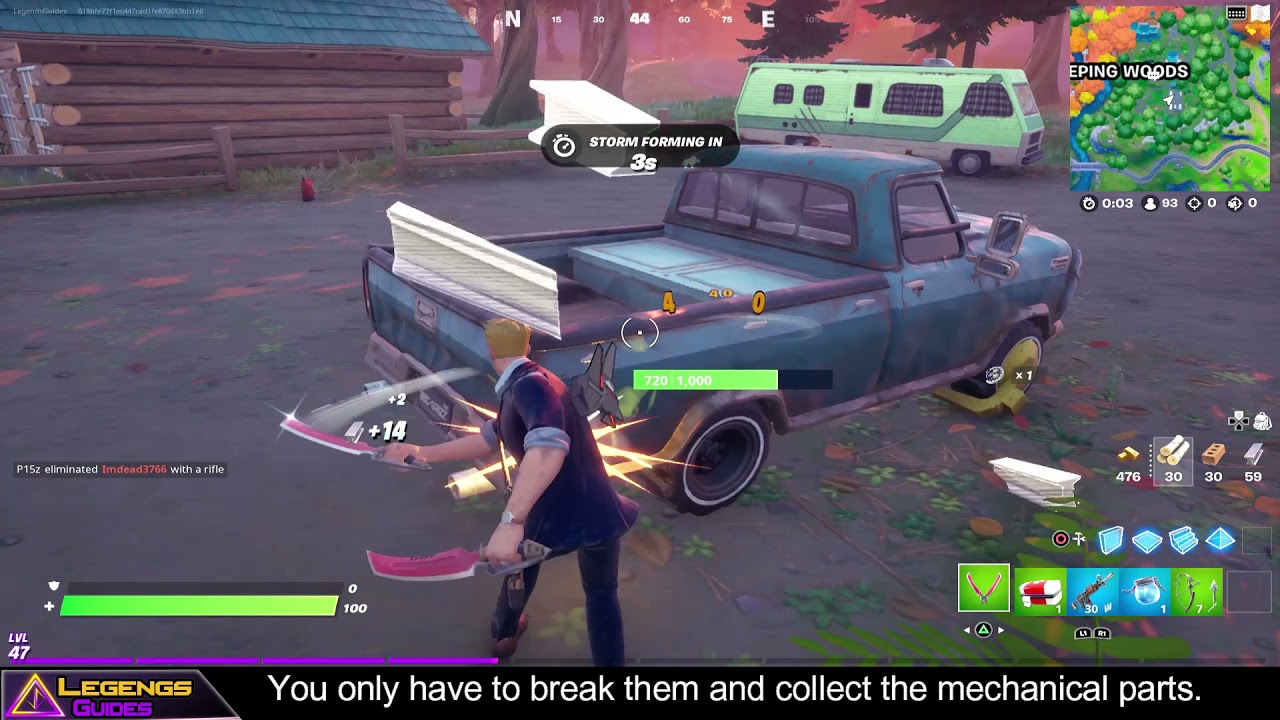 Collect Mechanical Parts from Vehicles, Trailers, Buses or Tractors - Fortnite Guides