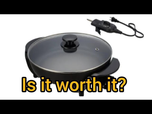 Mainstays 12 Round Nonstick Electric Skillet with Glass Cover, Black