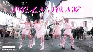 🦢[KPOP IN PUBLIC | TIMES SQUARE] LE SSERAFIM (르세라핌) - 'Swan Song’ Dance Cover By 404 Dance Crew Resimi