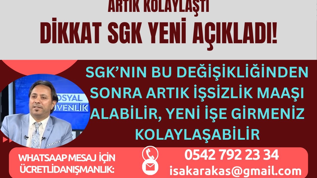 SGK Yeni YayınIadı:İşsizlik Maaşı Alabilir ve İşe Girmeniz Kolaylaşmış Olabilir