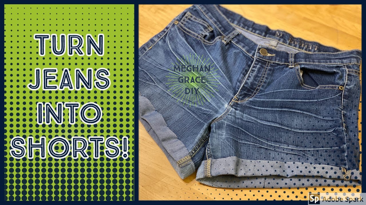 HOW TO TURN JEANS INTO SHORTS! - DIY Jeans Repair and How to Make ...
