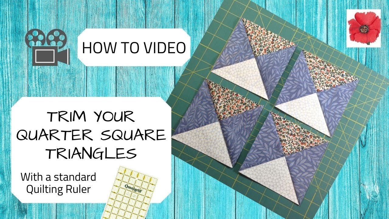 How to Trim Quarter Square Triangles with a Standard Quilting Ruler ...