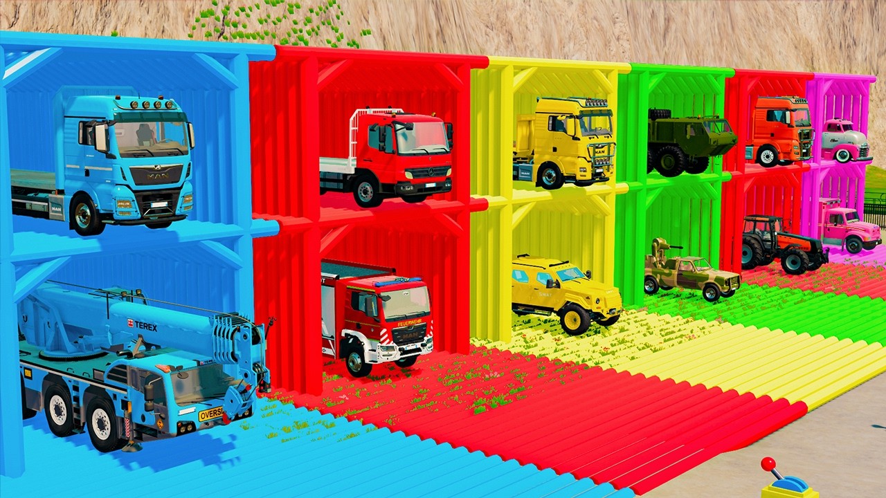 TRANSPORTING TRUCKS, FIRE ENGINE, TANK & CONSTRUCTION VEHICLES WITH TRUCKS! - Farming Simulator 22