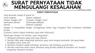 CARA MENULIS SURAT PERNYATAAN TIDAK MENGULANGI KESALAHAN