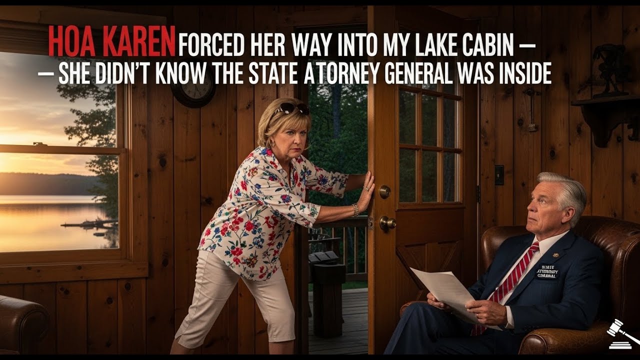 HOA Karen Forced Her Way Into My Lake Cabin — She Didn’t Know the State Attorney General Was Inside