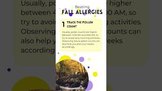 1 Beat the allergies this Fall with some simple tips! First one of the week: Track the pollen count!