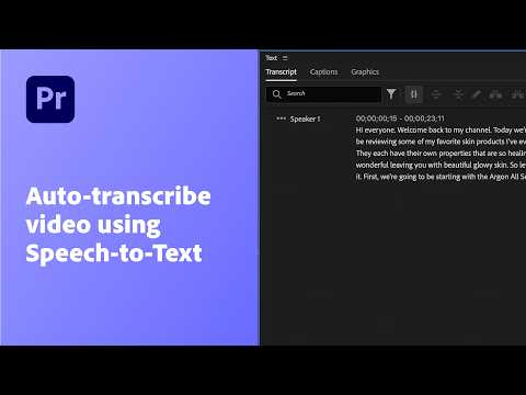 How to Auto-Transcribe Video in Adobe Premiere | Speech-to-Text Tutorial