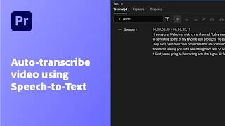 How to Auto-Transcribe Video in Adobe Premiere | Speech-to-Text Tutorial