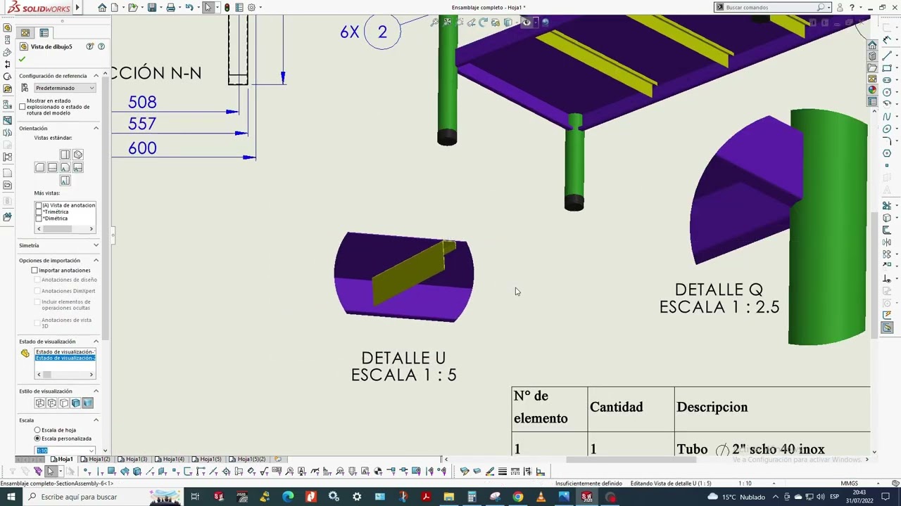 DISEÑO DE MUEBLE INOXIDABLE EN  SOLIDWORKS 3