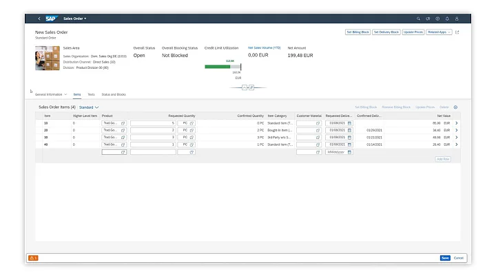 Journey of Managing Sales Orders in SAP Fiori - Item Creation