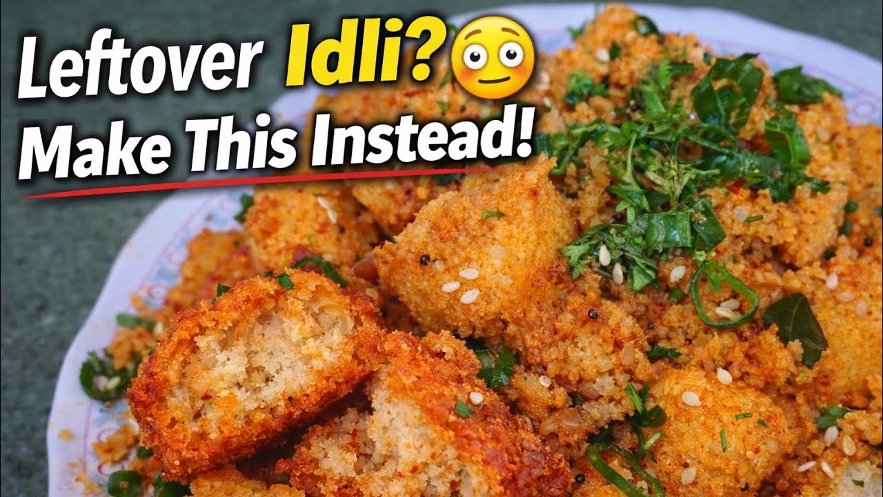 Crispy Red Fried Idli Recipe | Best Way to Use Leftover Idli