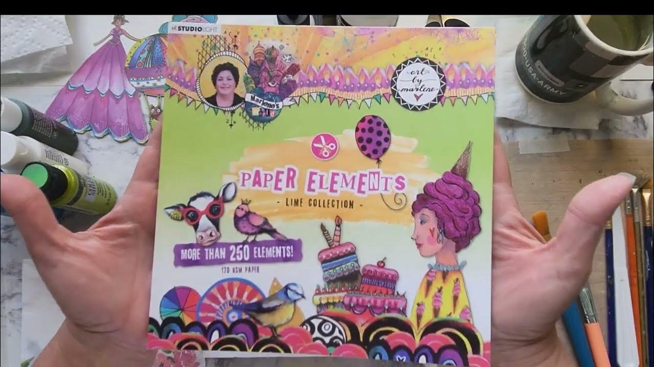 Mixed media art journal fun using Art by Marlene die cuts and napkins