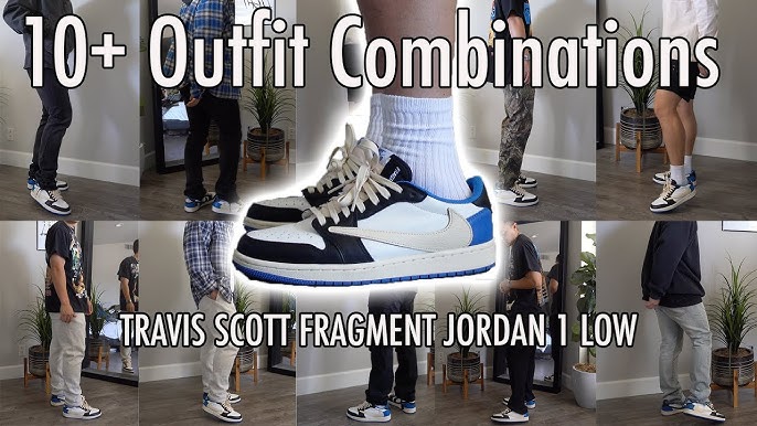  Nike Men's Air Jordan 1 Low OG Sp Travis Scott X Fragment,  Sail/Black/Military Blue/Shy P, 7.5