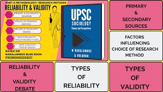 Lec13:Research Method-Part 5-Reliability and Validity| Haralambos & Holborn Blue Book| UPSCSOCIOLOGY
