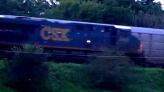 CSX Auto Rack Train Meets CSX  Auto Rack Train