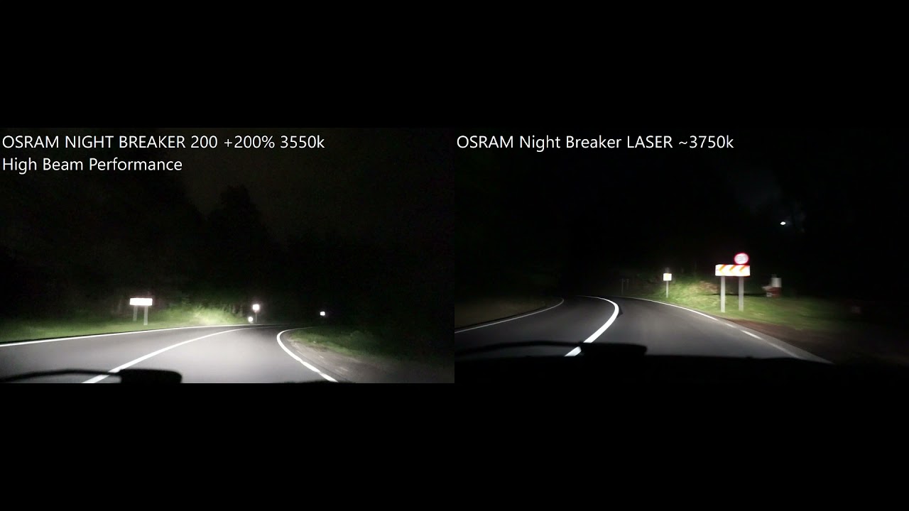 Lírico Bandido binario High Beam Performance OSRAM NIGHT BREAKER +200% vs NIGHT BREAKER LASER -  YouTube