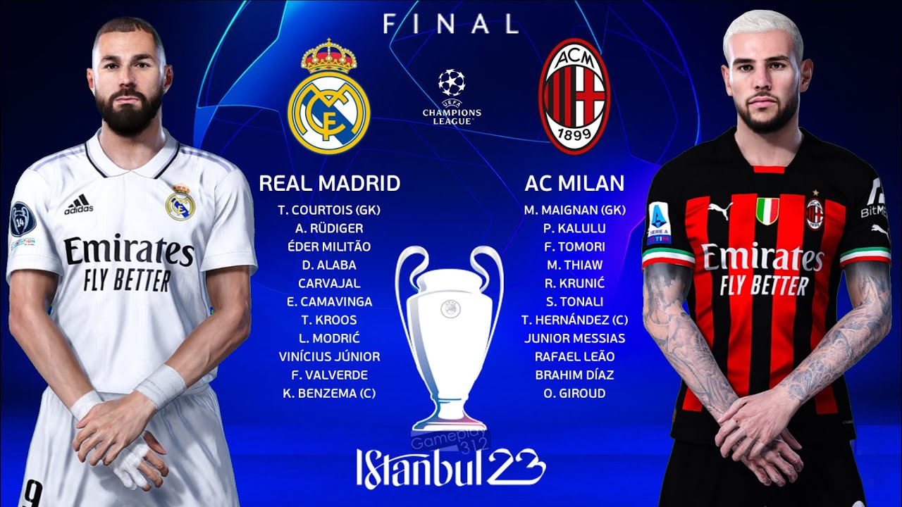 Real Madrid vs AC Milan Final UEFA Champions League 2022/2023 PES Gameplay YouTube