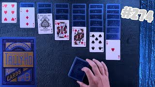 ASMR Solitaire #274: The Tally-Ho Metalluxe Blue Deck