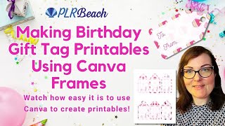 How to Make Gift Tag Printables Using Canva Frames 2023 | Crafty Becky Tutorials